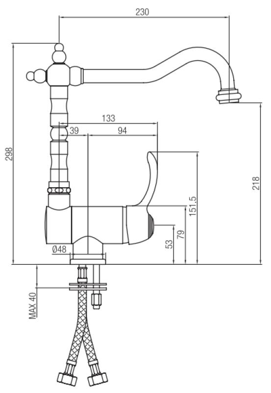PB Vintage Nostalgiczny kran kuchenny, kran okienny składany ze stali nierdzewnej 1208953757