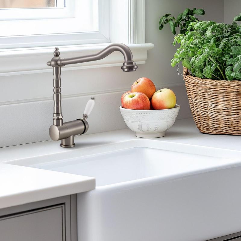 PB Vintage Nostalgiczny kran kuchenny, kran okienny składany ze stali nierdzewnej 1208953757