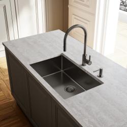 Franke Keukenmengkraan Eos Neo met uittrekbare sproeikop PVD Gun Metal 115.0628.256