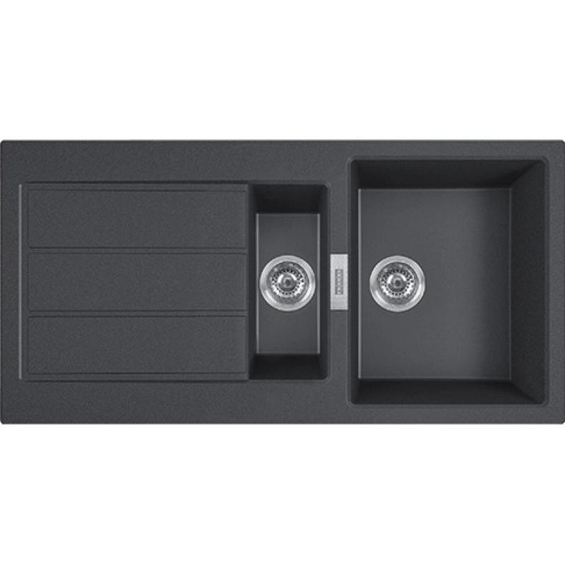 Franke Sirius 2 S2D 651 czarny plastikowy 1,5 półtora zlewozmywaka z ociekaczem montaż na wierzchu 100x50 143.0634.554
