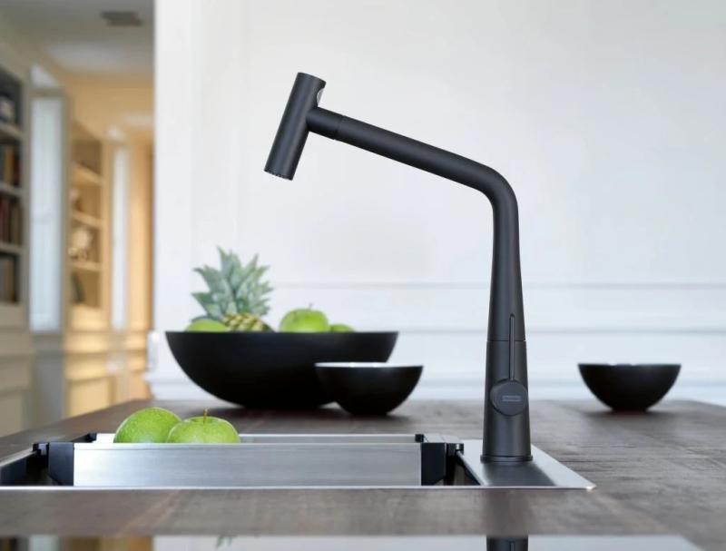 Franke Icon Kran Kuchenny matowy czarny z wyciąganą wylewką 115.0625.190