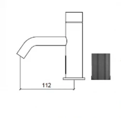 Waterevolution Flow elektroniczna bateria umywalkowa na podczerwień na baterie Gun Metal T110GME