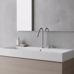 Waterevolution Flow 2-otworowa bateria umywalkowa ze stali nierdzewnej z wysoką wylewką 120mm T1122VIE