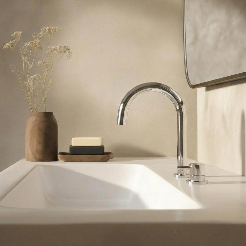 Waterevolution Flow 2-otworowa bateria umywalkowa chromowana z niską wylewką U 113mm T1121U01