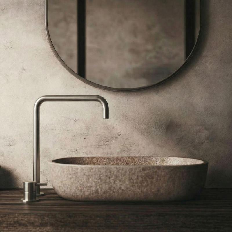 Waterevolution Flow 2-otworowa bateria umywalkowa wysoka wylewka 222 RVS T122HIE