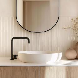 Waterevolution Flow 2-otworowa bateria umywalkowa wysoka wylewka 222 matowa czerń T122HPR