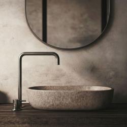 Waterevolution Flow 2-otworowa bateria umywalkowa wysoka wylewka 222 PVD Gun Metal T122HGME