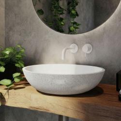 Waterevolution Flow wbudowana bateria umywalkowa biała wylewka 10cm T116BBR-10