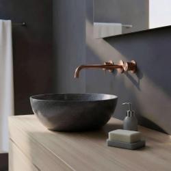 Waterevolution Flow 3-hole Built-in Washbasin Faucet PVD Copper with spout 25 cm T1163FCPE-25