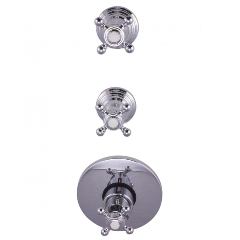 PB Classic nostalgiczny termostat prysznicowy do zabudowy z 2 zaworami odcinającymi, chromowany