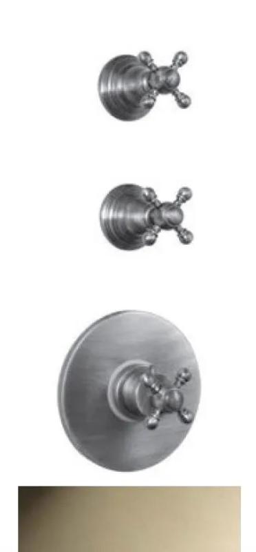 PB Classic nostalgiczny termostat prysznicowy do zabudowy z 2 zaworami odcinającymi, wygląd stali nierdzewnej