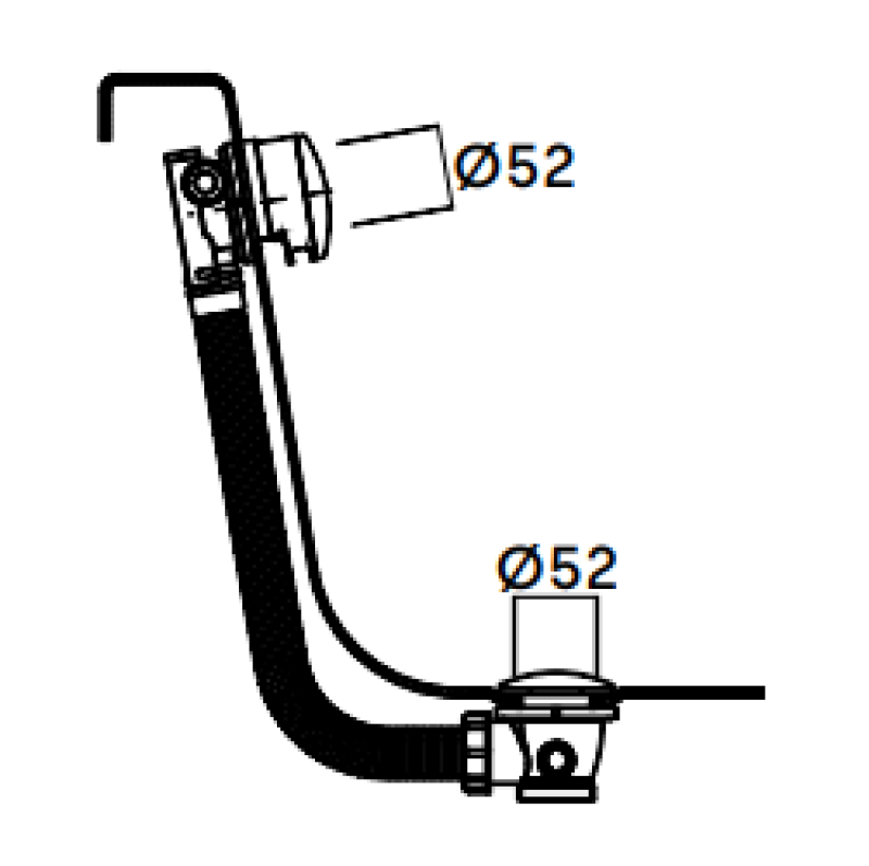 Waterevolution badafvoer met badvulcombinatie Messing Geborsteld B1ENCHLE