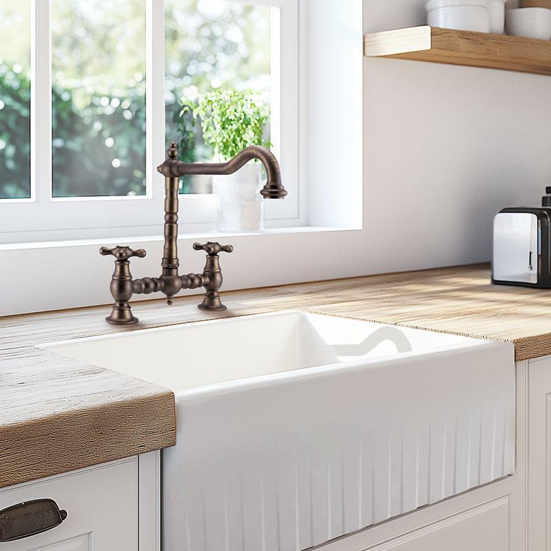 PB Nostalgiczny Kran Kuchenny z Krótkim Wylotem w Kolorze Ciemnego Brązu z Gwiazdkowymi Gałkami 1208954667