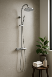 Aquadesign Orly zestaw prysznicowy z termostatem i deszczownicą, chrom