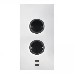 Indux Energiapilaar 2ST22 met 2 stopcontacten en 2 usb-aansluitingen Wit