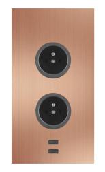 Indux Corner Słup energetyczny z 2 gniazdkami Penaarde i 2 ładowarkami USB Miedź 1208955895