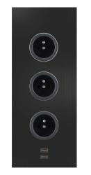 Indux Corner Listwa zasilająca z 3 gniazdkami, uziemieniem i 2 ładowarkami USB, czarna 1208955898