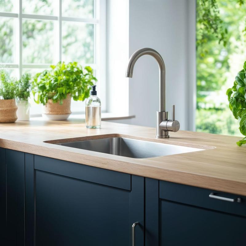 Quadri Coventry bateria kuchenna matowy chrom z obrotową wylewką 1208956032