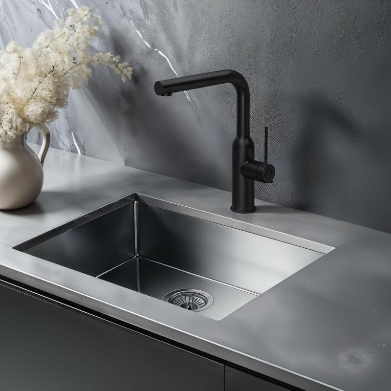 Quadri Stamford bateria kuchenna z wyciąganą wylewką matowa czarna 1208956082
