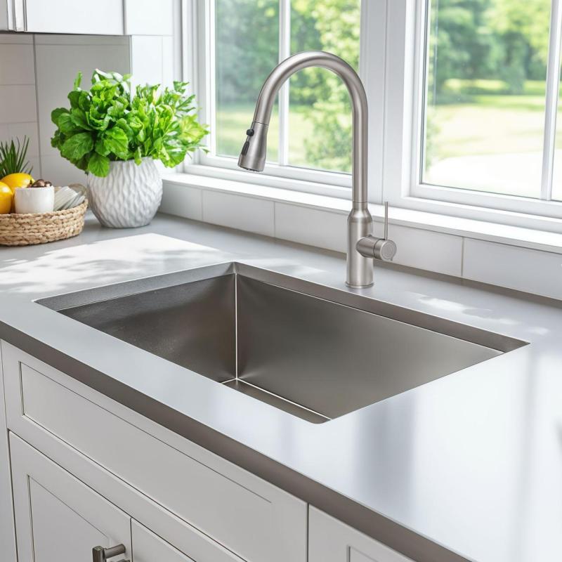 Quadri Stamford kran kuchenny ze stali nierdzewnej z wyciąganą wylewką i funkcją natrysku 1208956096