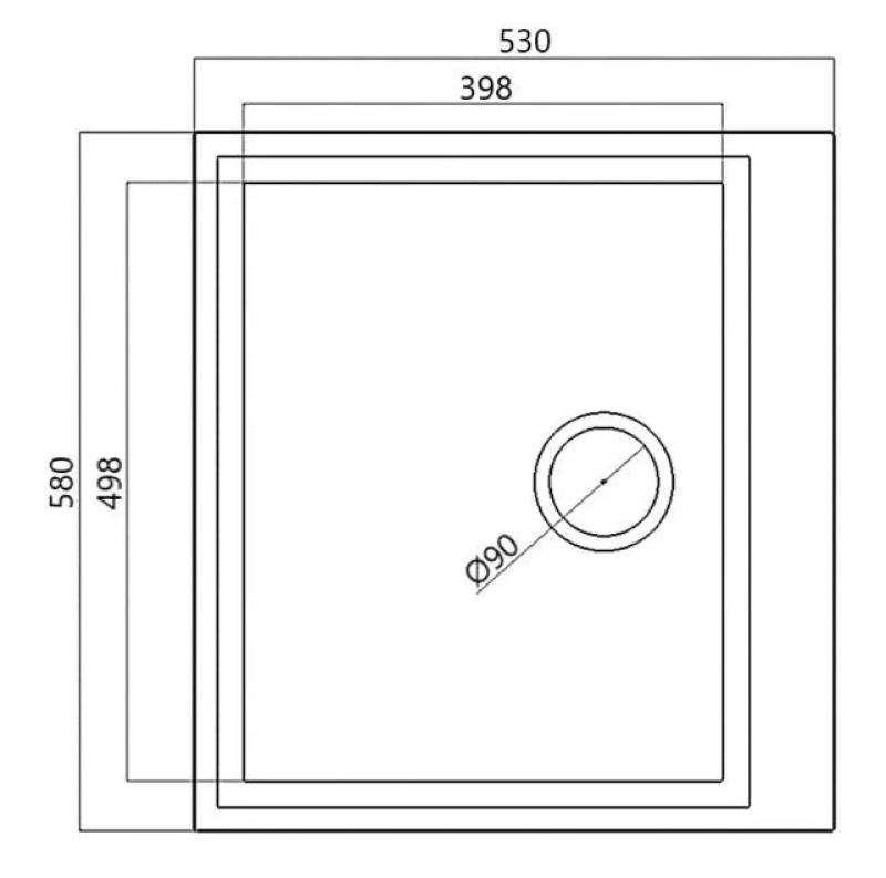 Beton szary zlew nablatowy 58x53cm z otworem na baterię i stalowym korkiem 1208956771