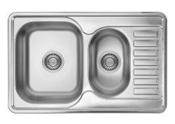 Ausmann Basic rvs 1,5 wbudowany zlewozmywak z ociekaczem odwracalny 78x50 cm w komplecie z syfonem 1208956970