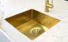 Lorreine 40SL1016-GOLD Slim spoelbak 40x40cm vlakinbouw geborsteld Goud