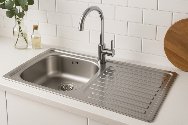 Ausmann Basic rvs opbouw spoelbak met afdruip omkeerbaar 75x40 cm inclusief sifon 1208956996

Tłumaczenie na język polski:
Ausmann Basic zlewozmywak nakładany ze stali nierdzewnej z ociekacze