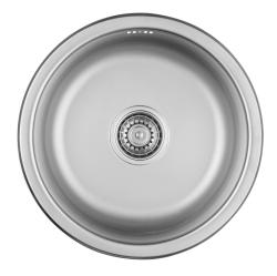 Podstawowy okrągły zlewozmywak Ausmann ze stali nierdzewnej, montaż nawierzchniowy, 43 cm, w zestawie syfon 1208956999