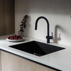 Franke Active J matowa czarna bateria kuchenna z wyciąganą wylewką 115.0653.404