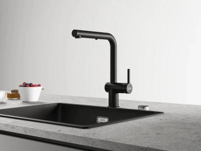 Franke Active L mat czarna bateria kuchenna z wyciąganą wylewką 115.0653.382