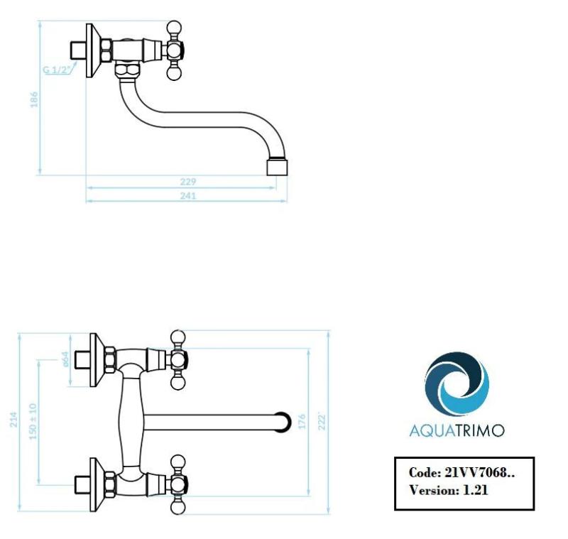 AquaTrimo Vivaldi klasyczna kuchenna bateria ścienna chrom 21VV7068CM