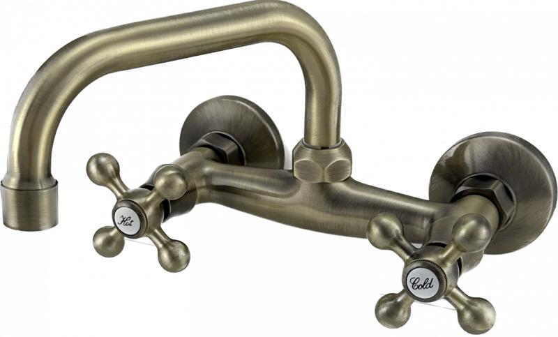 AquaTrimo Vivaldi klasyczna brązowa kuchenną bateria ścienna z górnym wylotem 21VV7066BN