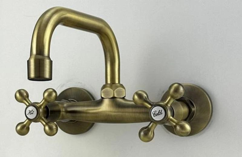 AquaTrimo Vivaldi klasyczna brązowa kuchenną bateria ścienna z górnym wylotem 21VV7066BN