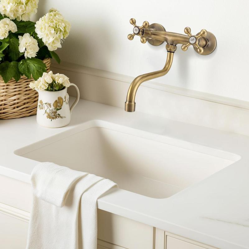 AquaTrimo Vivaldi klasyczna kuchenna bateria ścienna brąz 21VV7068BN