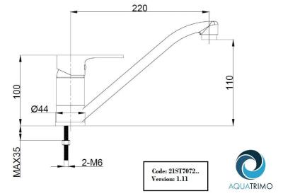 AquaTrimo Schubert jednouchwytowa bateria kuchenna chrom 21ST7072CM