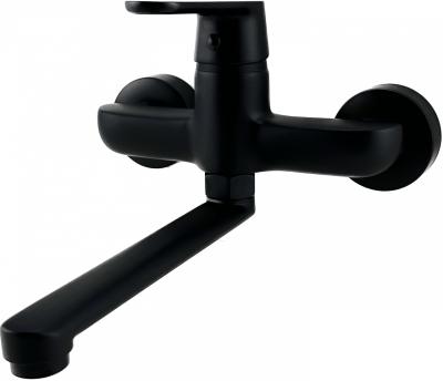 AquaTrimo Chopin czarny kran ścienny z dolnym wylotem 235mm 21CP7075SW