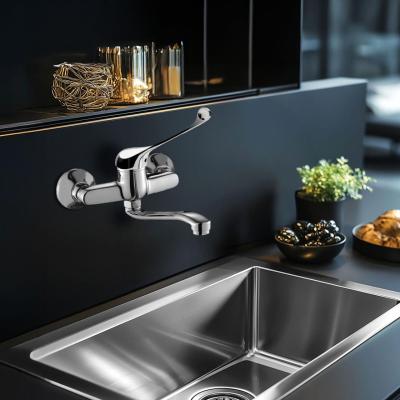 Klinika AquaTrimo kuchenny kran ścienny z długą rączką chrom 21CC7077CM