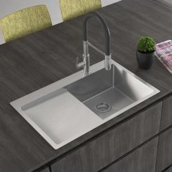 Ausmann Oder Blue roestvrijstalen spoelbak 78x50cm vlakbouw en opbouw met afdruipgedeelte 1208957121