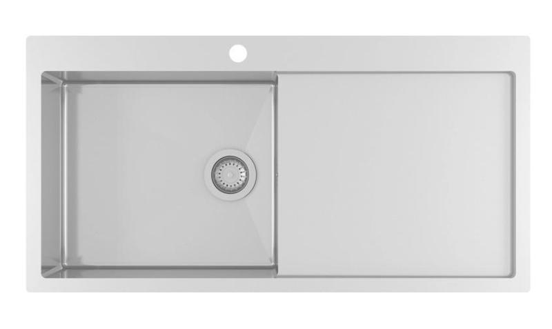 Ausmann Oder Blue duży zlew ze stali nierdzewnej 100x51cm podtynkowy i wpuszczany z ociekaczem 1208957124