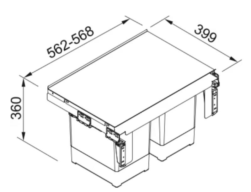 Franke Sorter Garbo 60-2 wbudowany system odpadów 2 x 18 litrów kosz na śmieci 1210284027