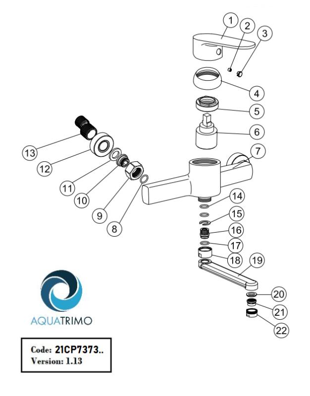AquaTrimo Chopin ścienna bateria kuchenna jednouchwytowa chromowana 21CP7373CM