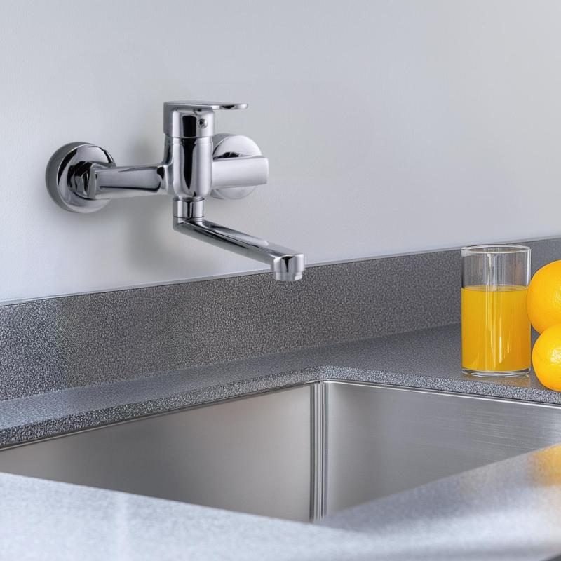 AquaTrimo Chopin ścienna bateria kuchenna jednouchwytowa chromowana 21CP7373CM