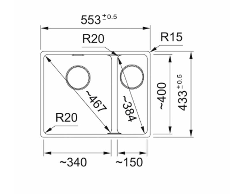 Franke Maris MRG 260/160-34-15 Fragranite czarna edycja matowy zlew wpuszczany duże lewe zlewozmywaki