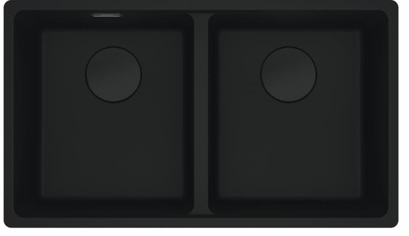 Franke Maris MRG 220/120-35-35 Fragranite black edition matowy czarny podwójny zlew do montażu płaskiego