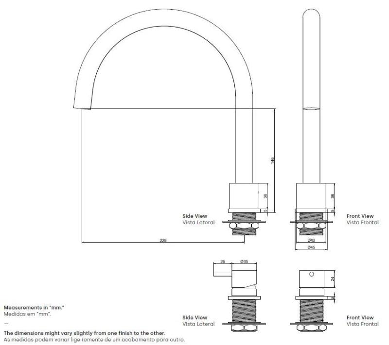 Waterevolution Flow 2-otworowa bateria kuchenna mosiężna T151LE