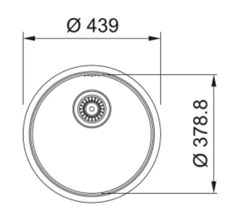 Franke Rondo ROX 210.38 okrągły zlew ze stali nierdzewnej 43,9 cm montaż na równi 127.0688.778
