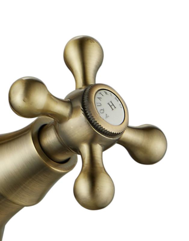 AquaTrimo Windsor klasyczna kuchnia nostalgiczna bateria kuchenna z wylewką kątową brąz 21WS7531BN