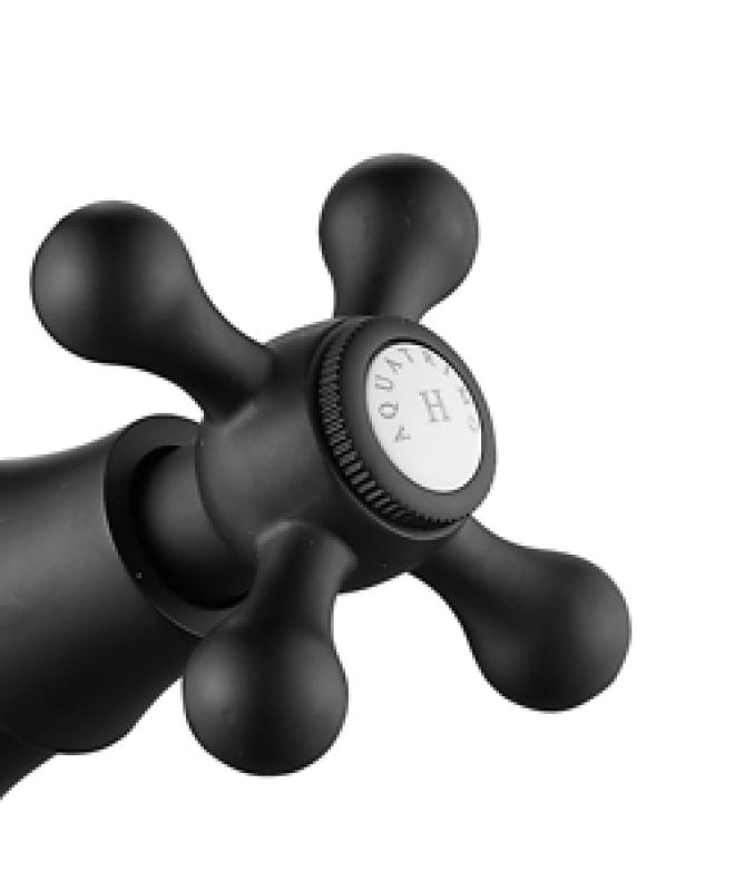 AquaTrimo Windsor klasyczna kuchnia nostalgiczna bateria kuchenna z wylewką kątową matowa czarna 21WS7531SW