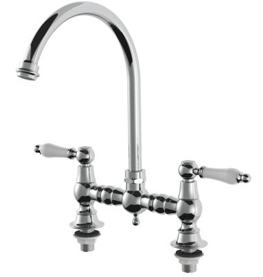 AquaTrimo Country 2-otworowa klasyczna bateria kuchenna w stylu retro, z okrągłą wylewką, chrom 21CT7655CM